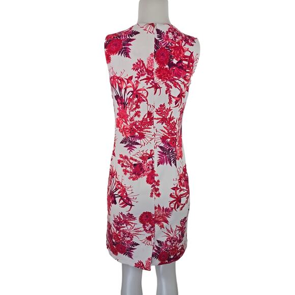 Mario Serrani Italy Red White Floral Sleeveless Women's Dress 6 - Picture 2 of 4